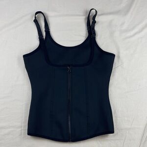 Black Zip-Front Shaping Tank Top